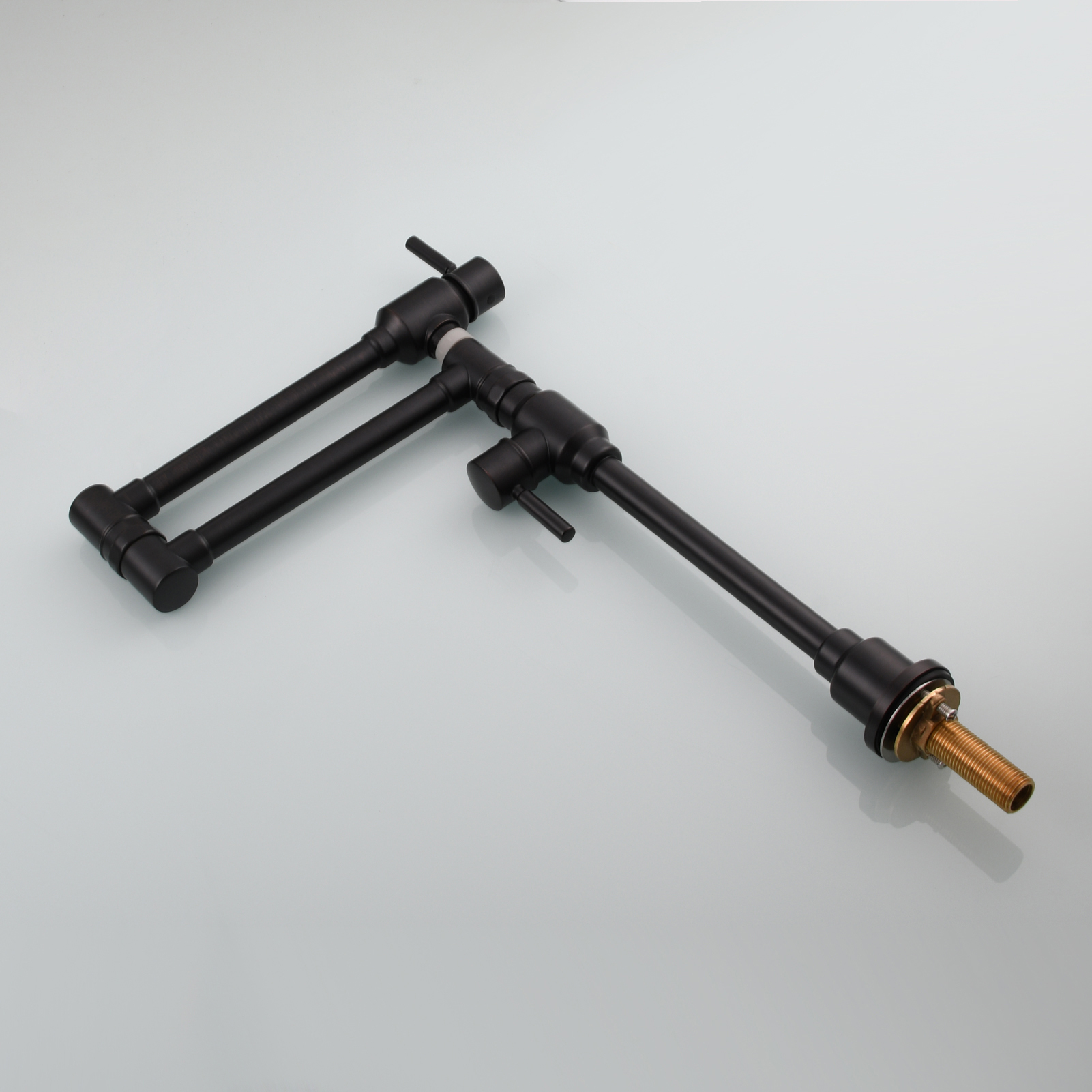 Tecmolog Brass Folding Deck Mount Pot Faucets Over Stove,Single Cold Kitchen Tap with Double Joint Swing Arms