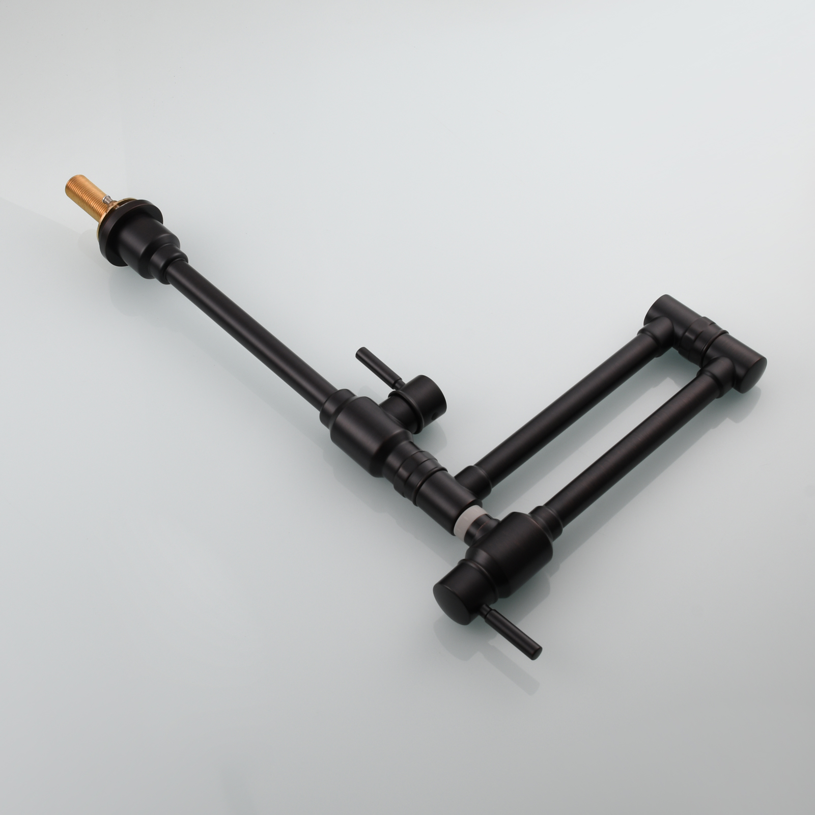 Tecmolog Brass Folding Deck Mount Pot Faucets Over Stove,Single Cold Kitchen Tap with Double Joint Swing Arms