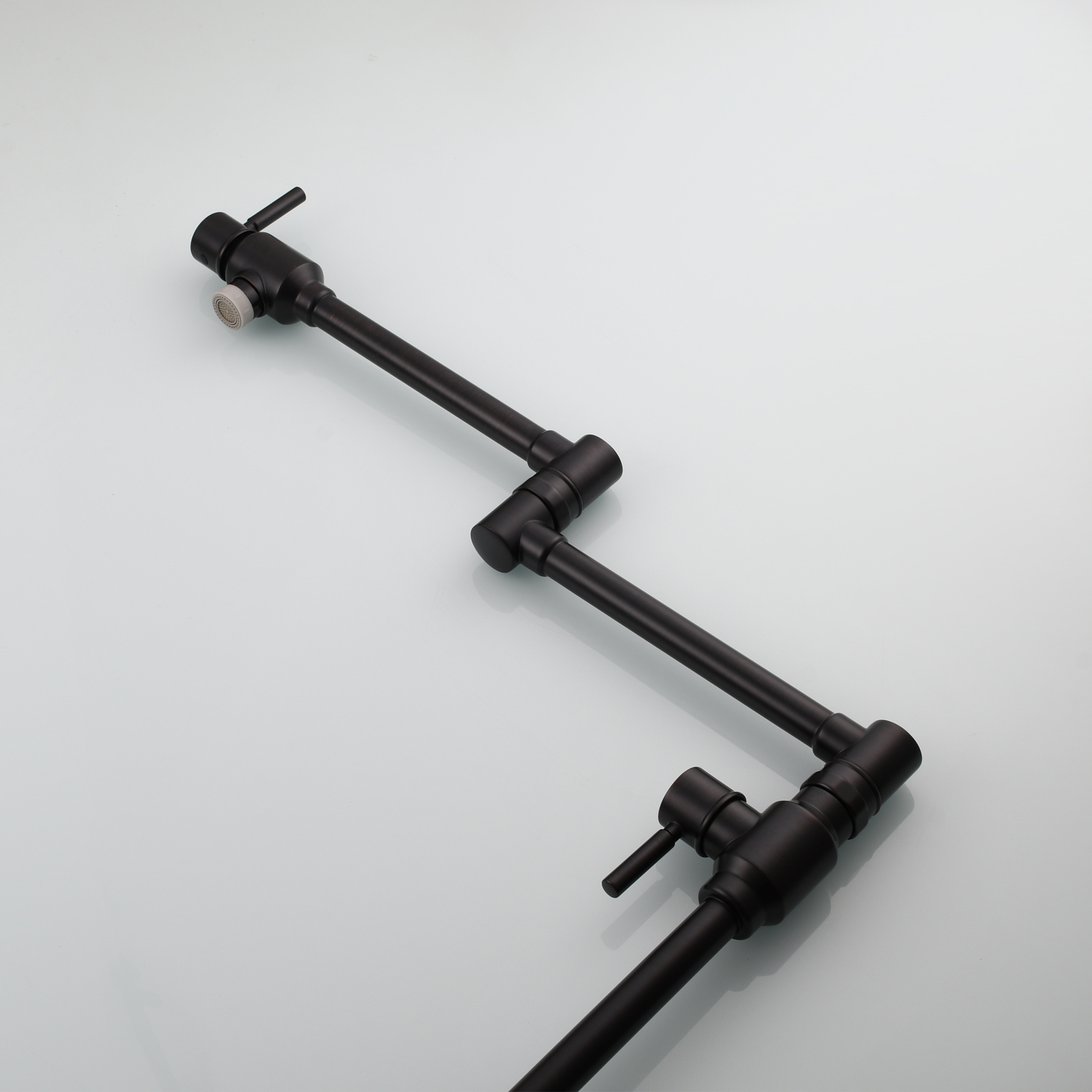 Tecmolog Brass Folding Deck Mount Pot Faucets Over Stove,Single Cold Kitchen Tap with Double Joint Swing Arms