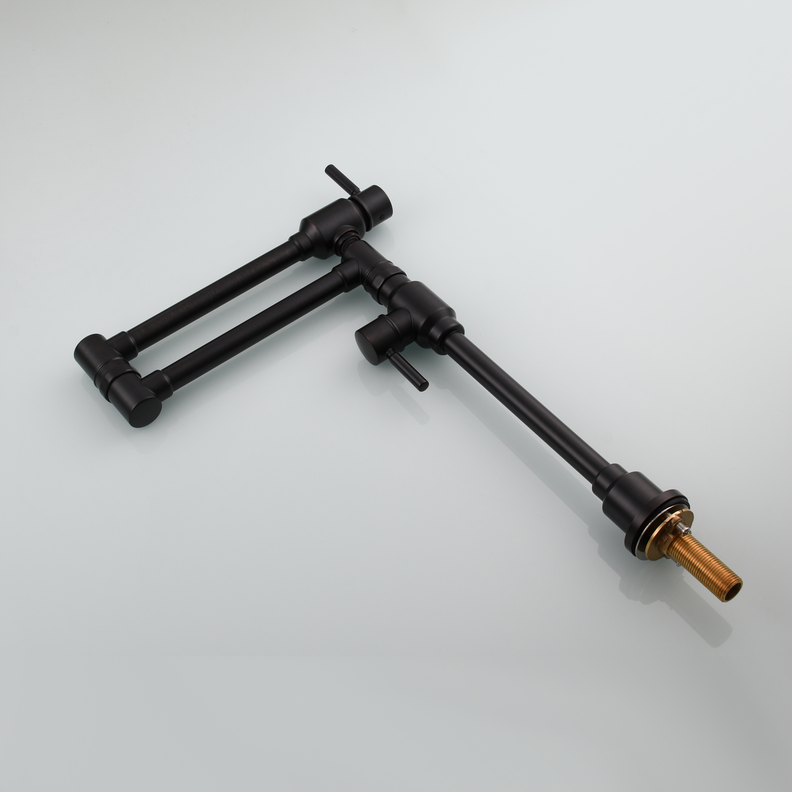 Tecmolog Brass Folding Deck Mount Pot Faucets Over Stove,Single Cold Kitchen Tap with Double Joint Swing Arms