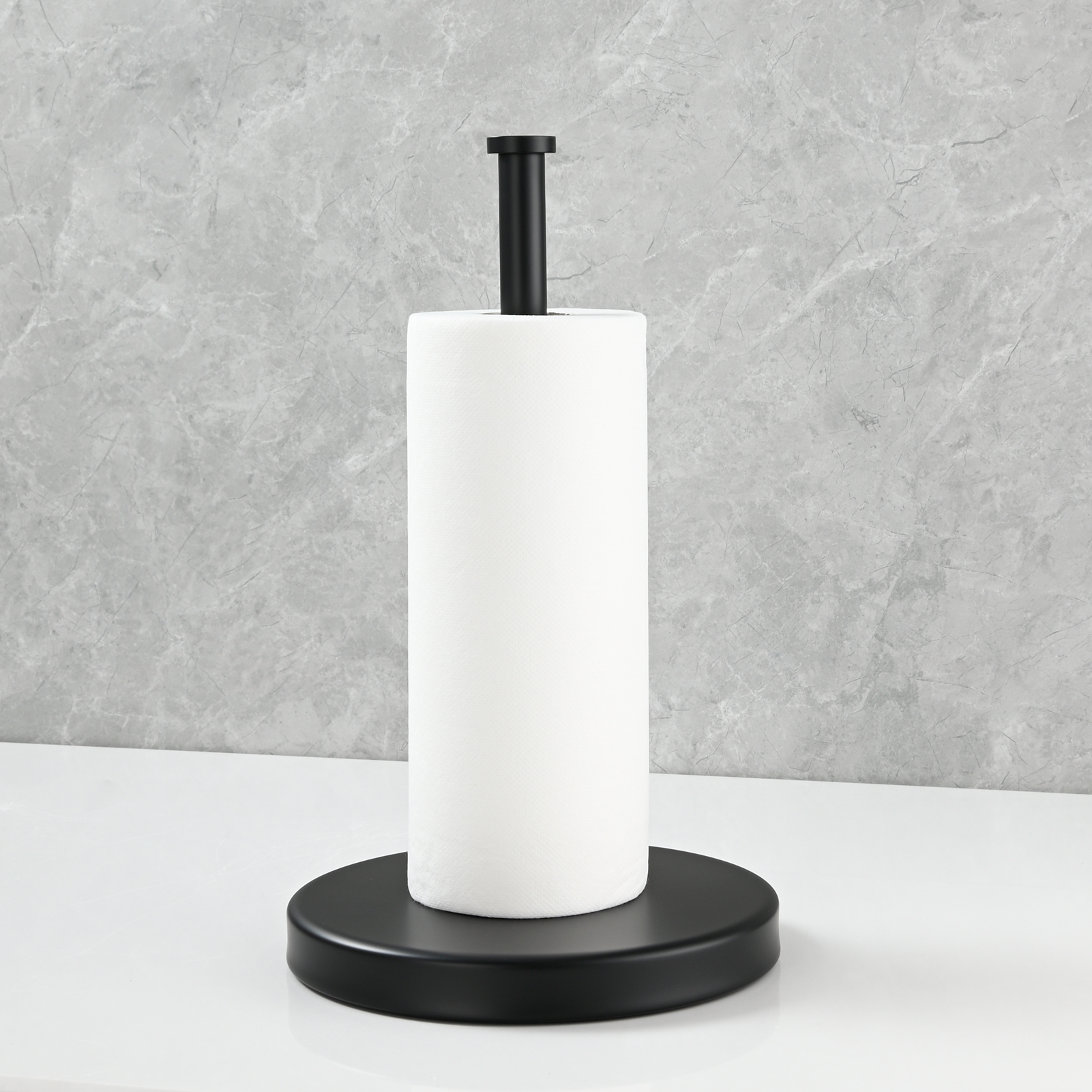 Tecmolog Stainless Steel Freestanding Paper Towel Holder for Kitchen Countertop