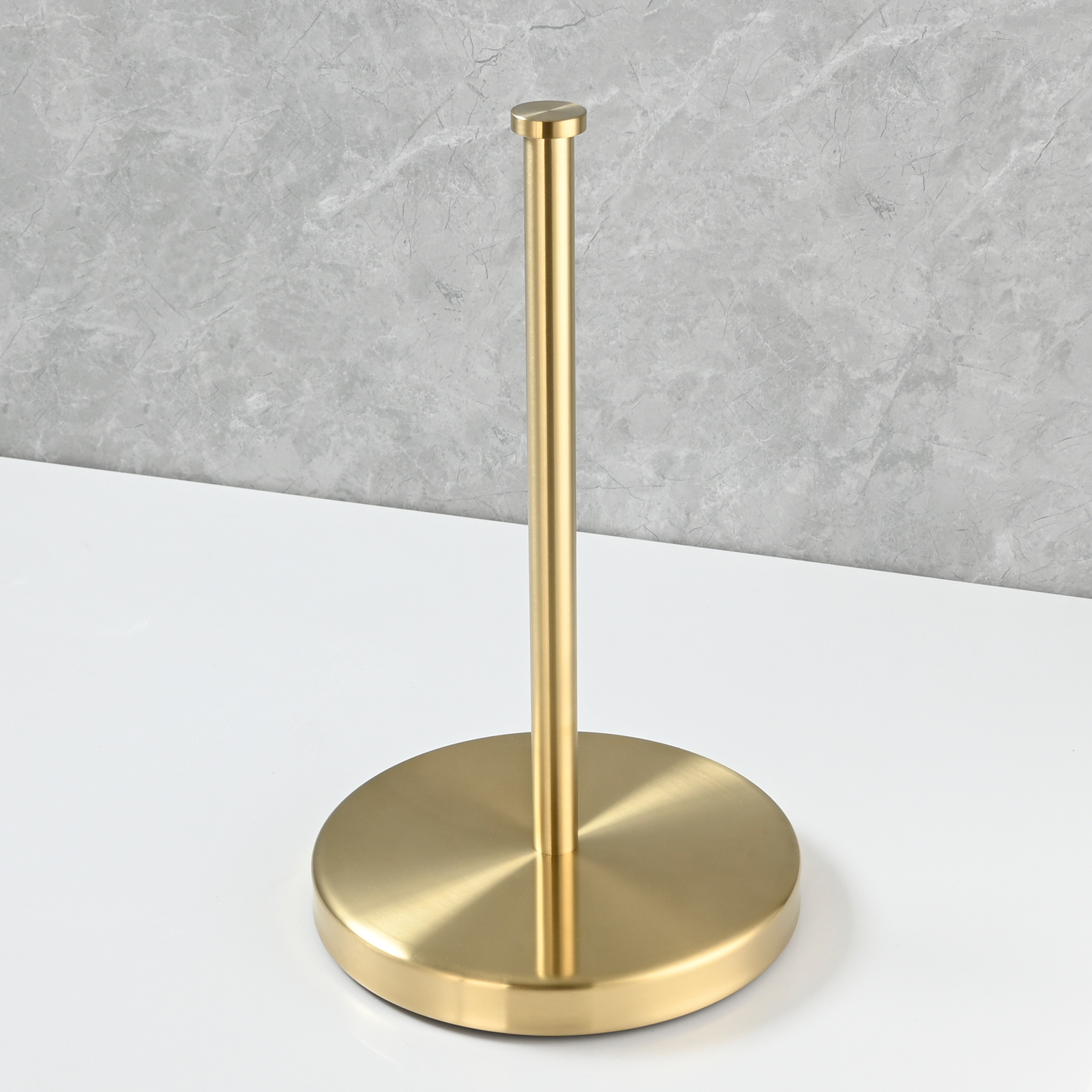 Tecmolog Stainless Steel Freestanding Paper Towel Holder for Kitchen Countertop