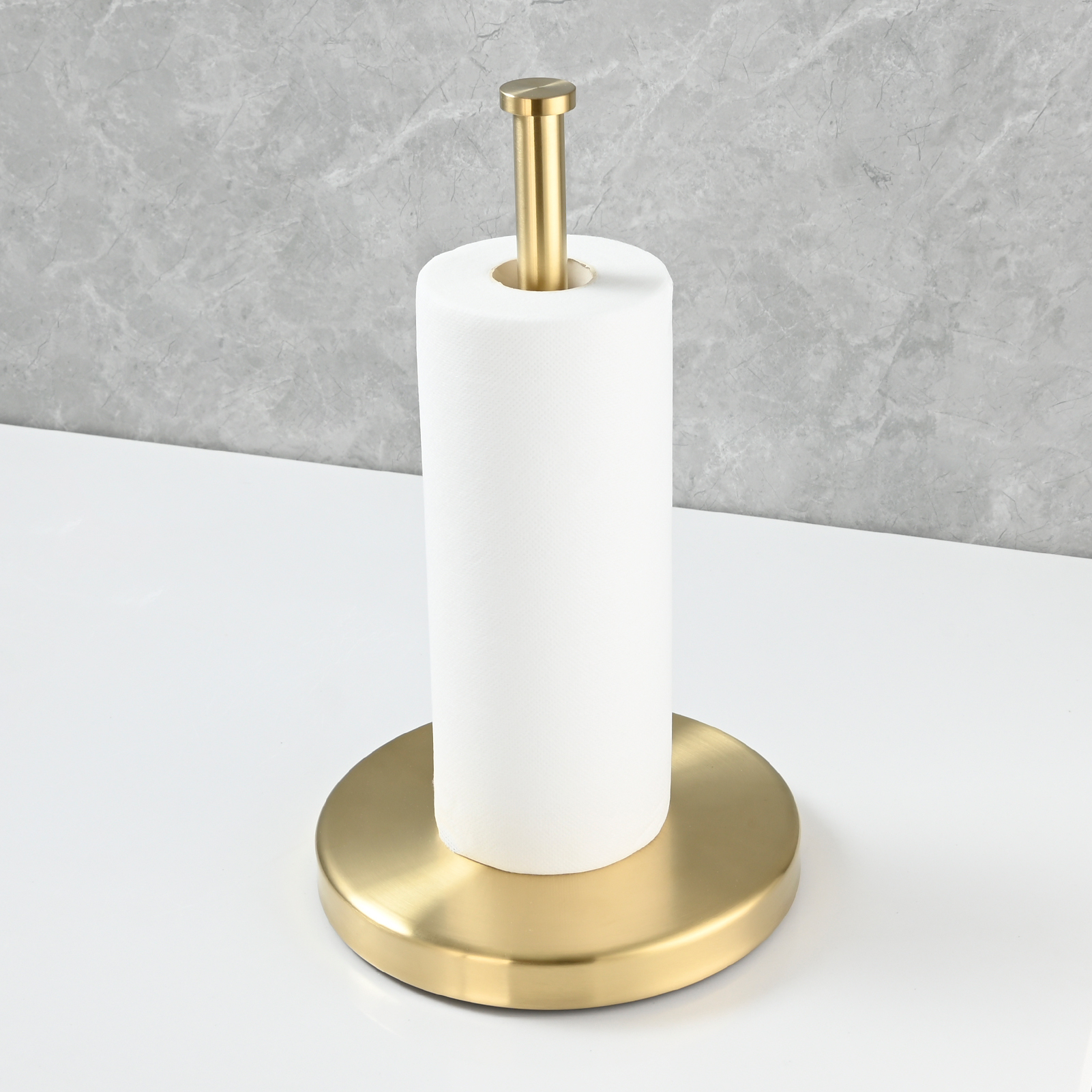 Tecmolog Stainless Steel Freestanding Paper Towel Holder for Kitchen Countertop