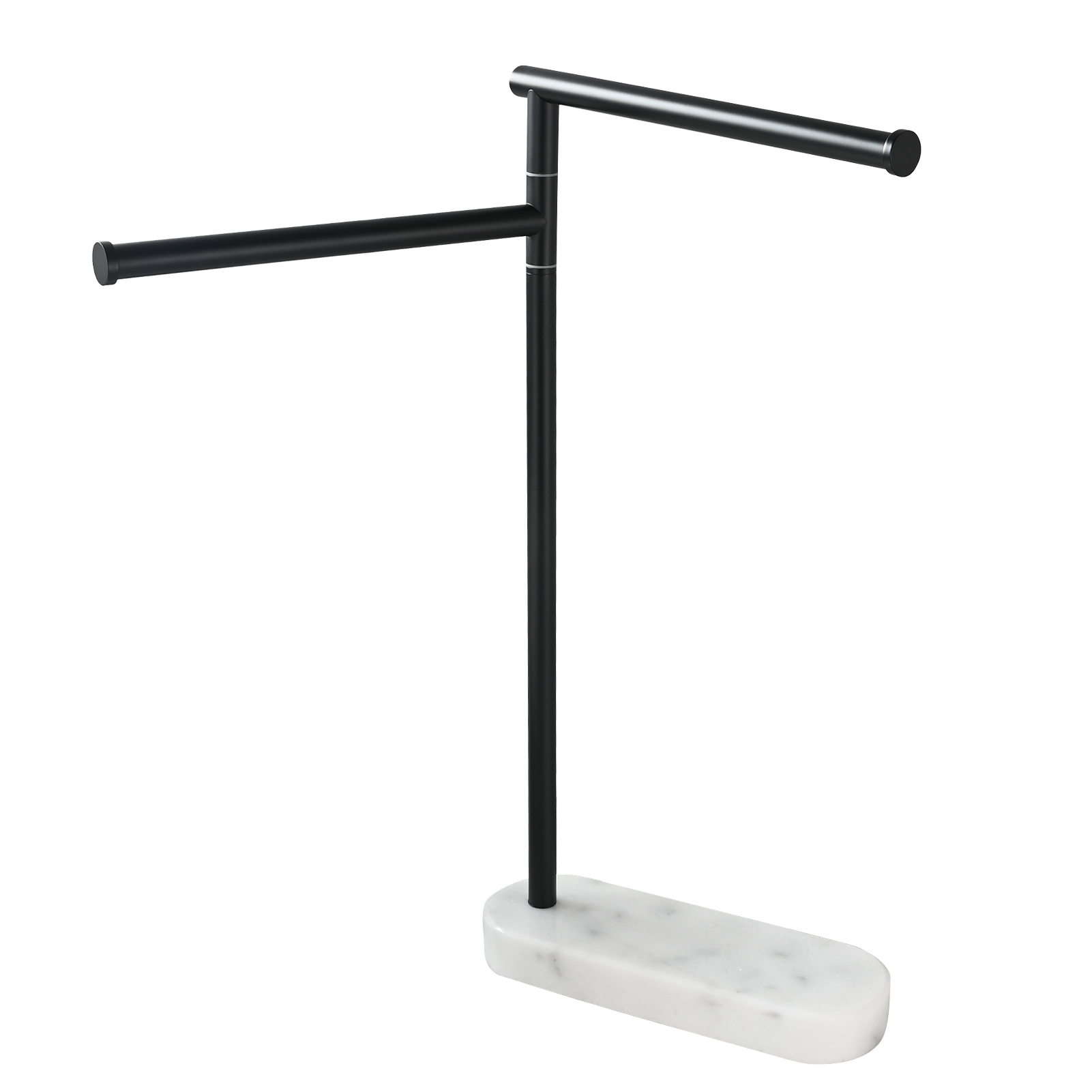 Tecmolog Stainlee Steel Marble Towel Rack,Standing Towel Rack Double or (Three) Rod for Bathroom Floor
