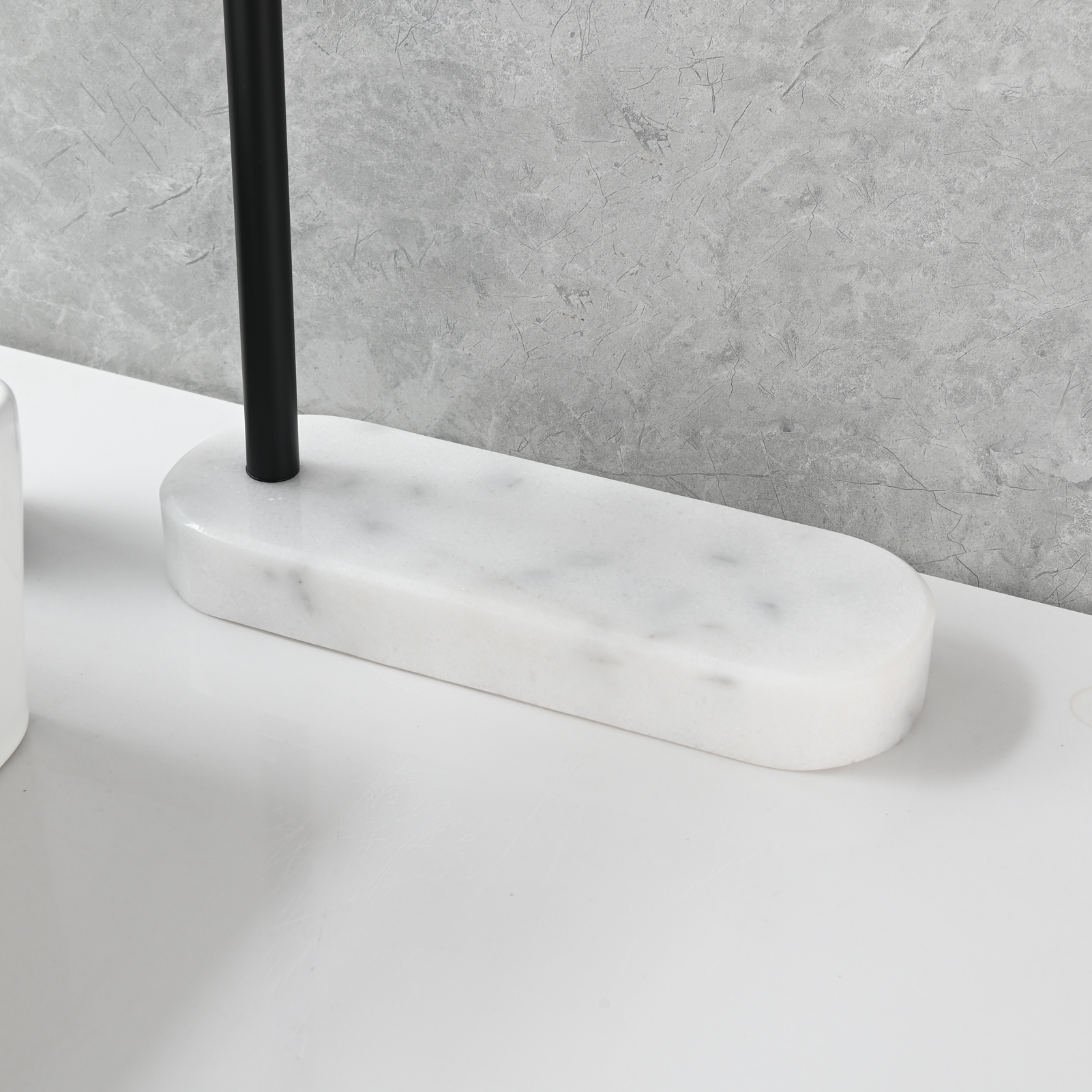 Tecmolog Stainlee Steel Marble Towel Rack,Standing Towel Rack Double or (Three) Rod for Bathroom Floor