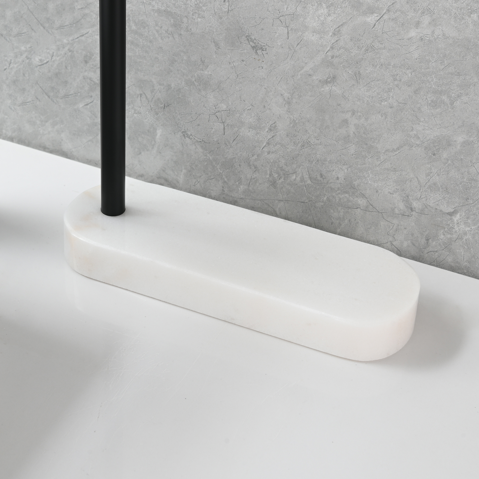 Tecmolog Stainlee Steel Marble Towel Rack,Standing Towel Rack Double or (Three) Rod for Bathroom Floor