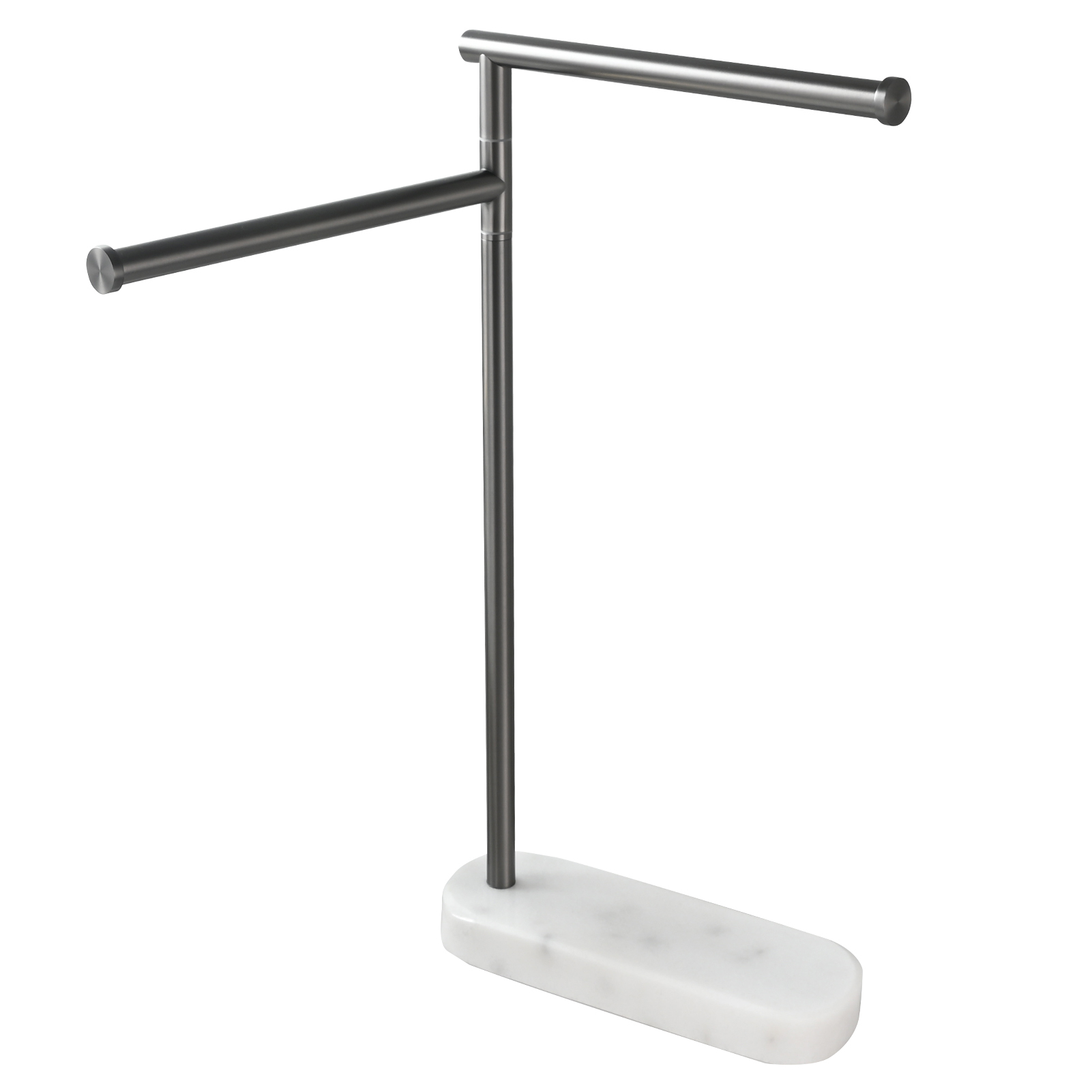 Tecmolog Stainlee Steel Marble Towel Rack,Standing Towel Rack Double or (Three) Rod for Bathroom Floor