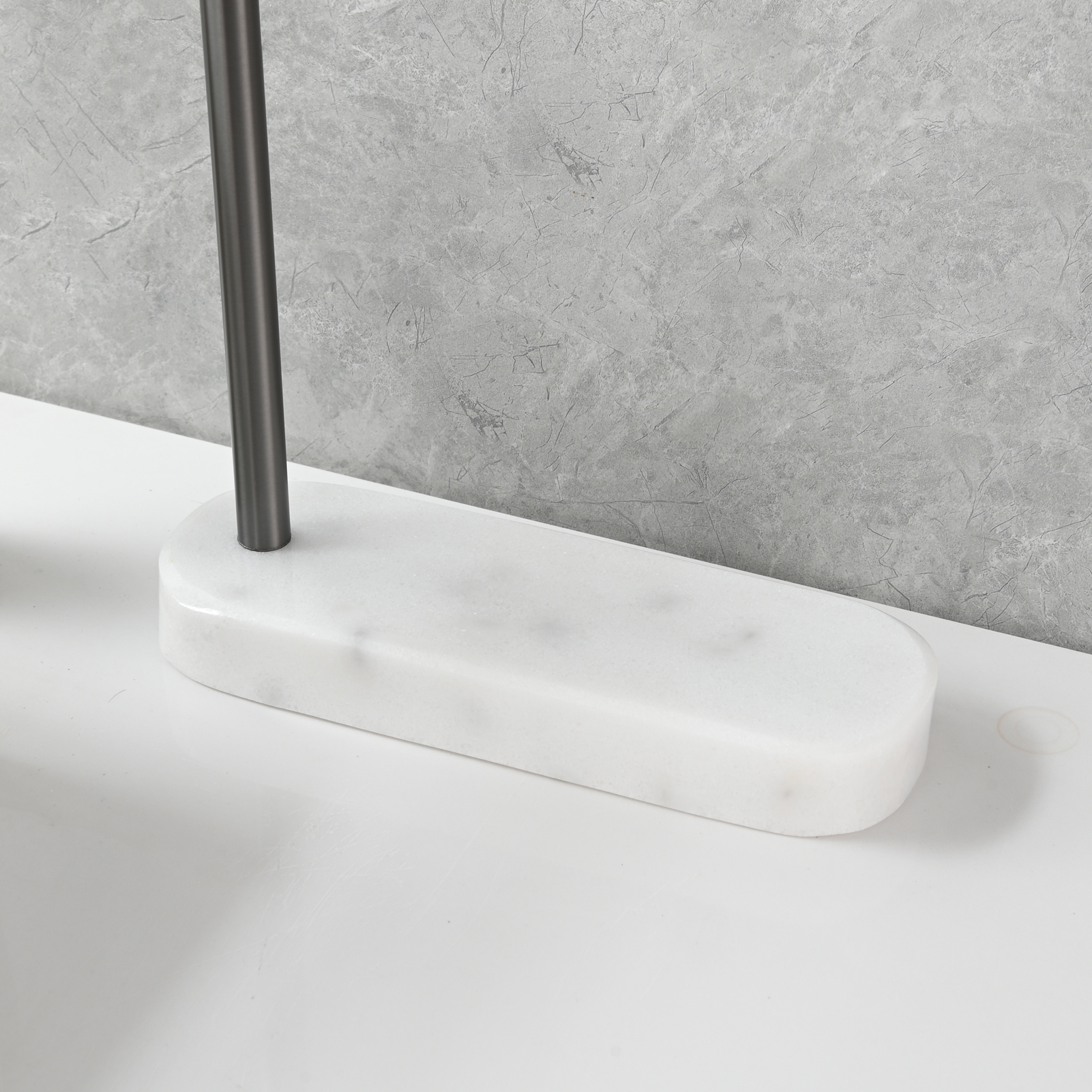 Tecmolog Stainlee Steel Marble Towel Rack,Standing Towel Rack Double or (Three) Rod for Bathroom Floor