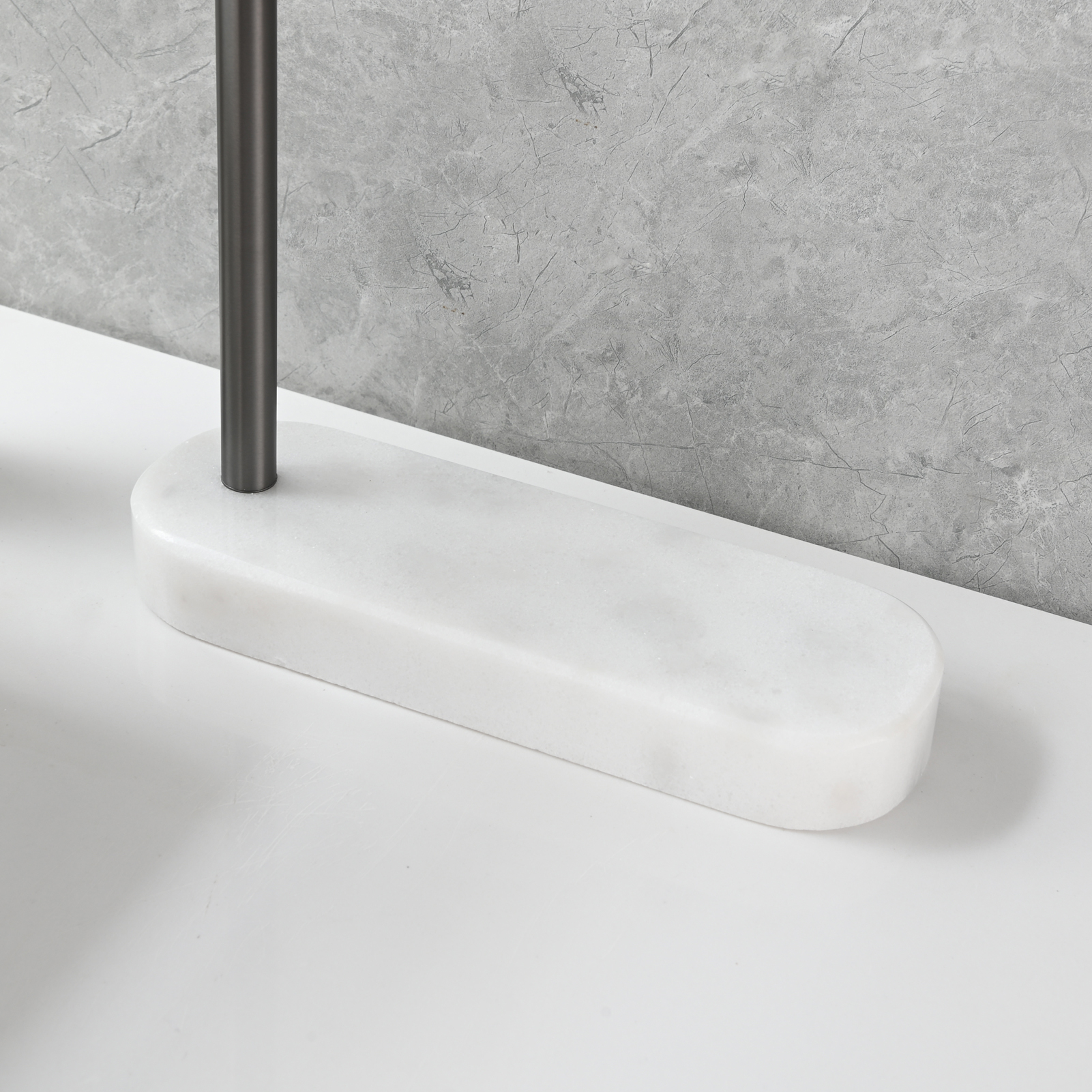 Tecmolog Stainlee Steel Marble Towel Rack,Standing Towel Rack Double or (Three) Rod for Bathroom Floor