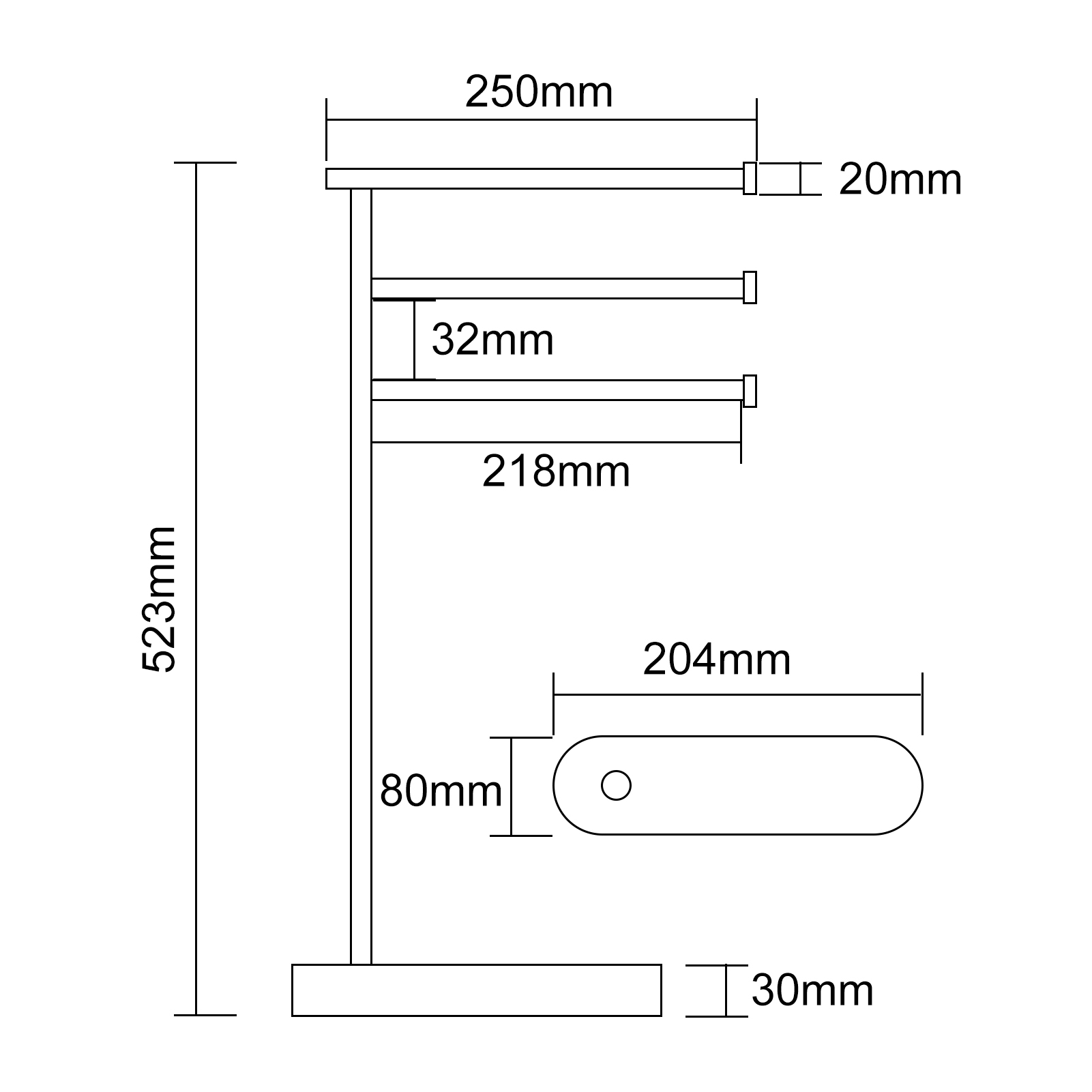 Tecmolog Stainlee Steel Marble Towel Rack,Standing Towel Rack Double or (Three) Rod for Bathroom Floor