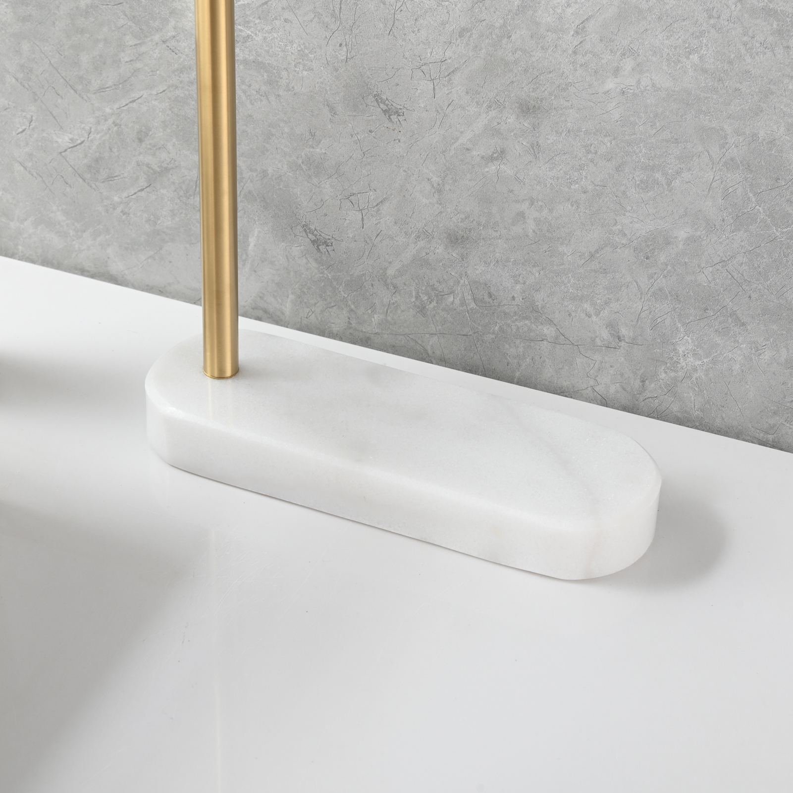 Tecmolog Stainlee Steel Marble Towel Rack,Standing Towel Rack Double or (Three) Rod for Bathroom Floor