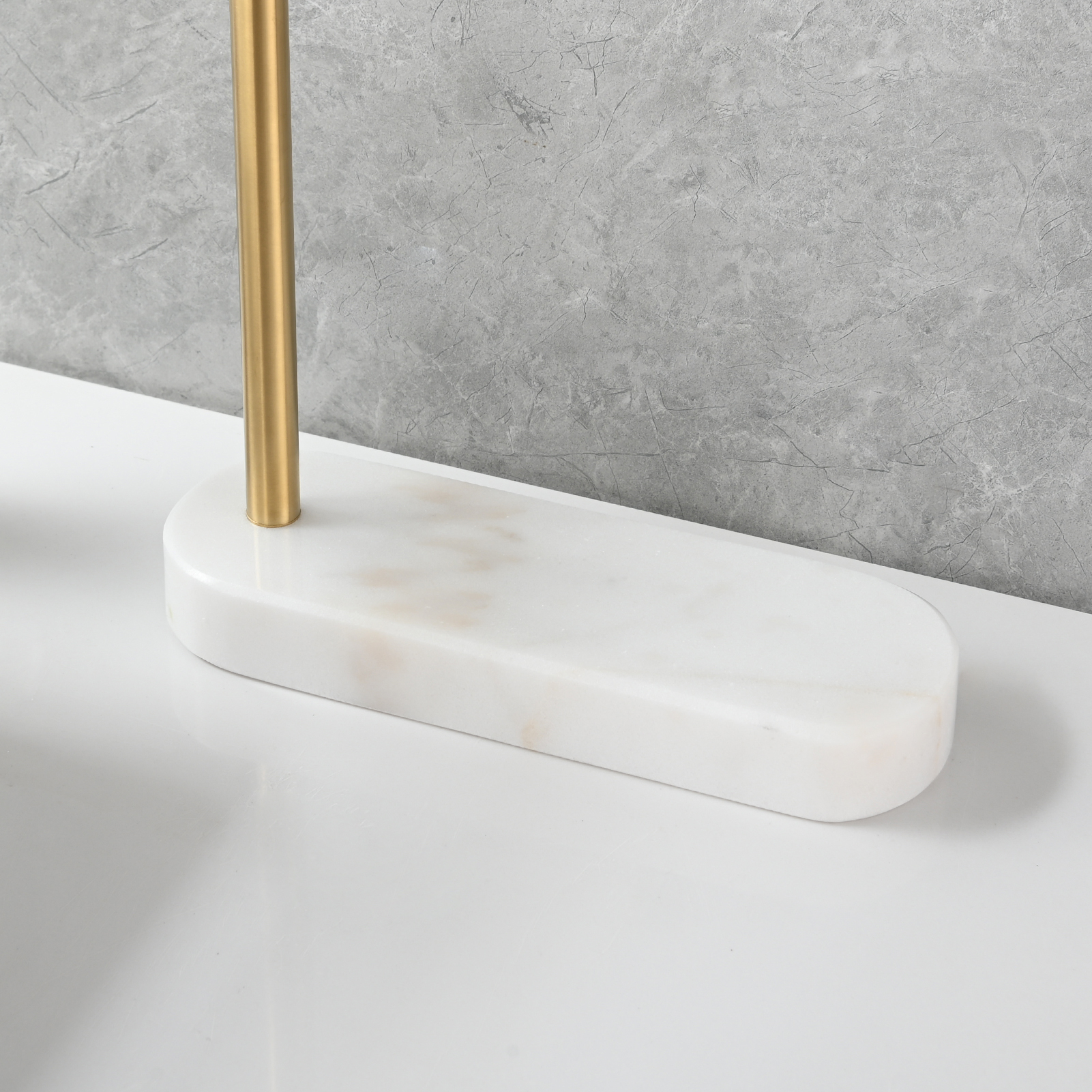 Tecmolog Stainlee Steel Marble Towel Rack,Standing Towel Rack Double or (Three) Rod for Bathroom Floor
