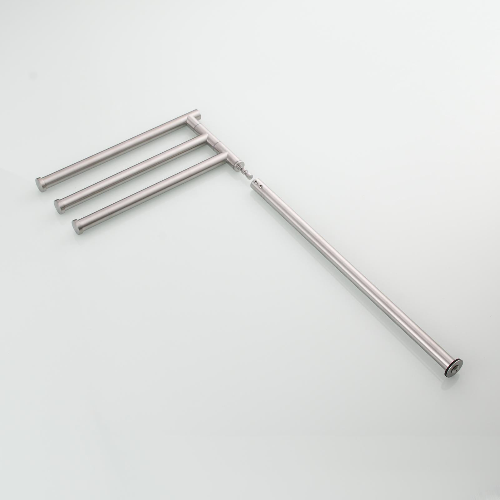 Tecmolog Stainlee Steel Marble Towel Rack,Standing Towel Rack Double or (Three) Rod for Bathroom Floor