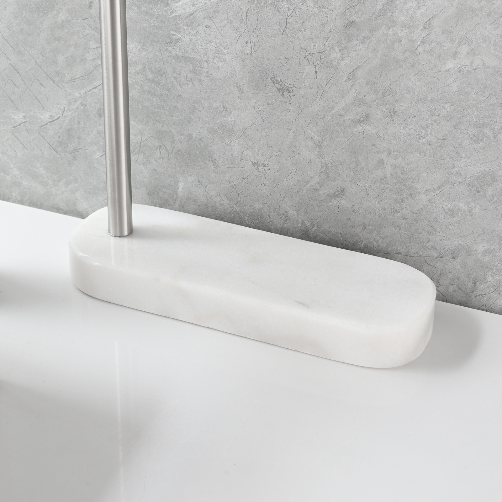 Tecmolog Stainlee Steel Marble Towel Rack,Standing Towel Rack Double or (Three) Rod for Bathroom Floor