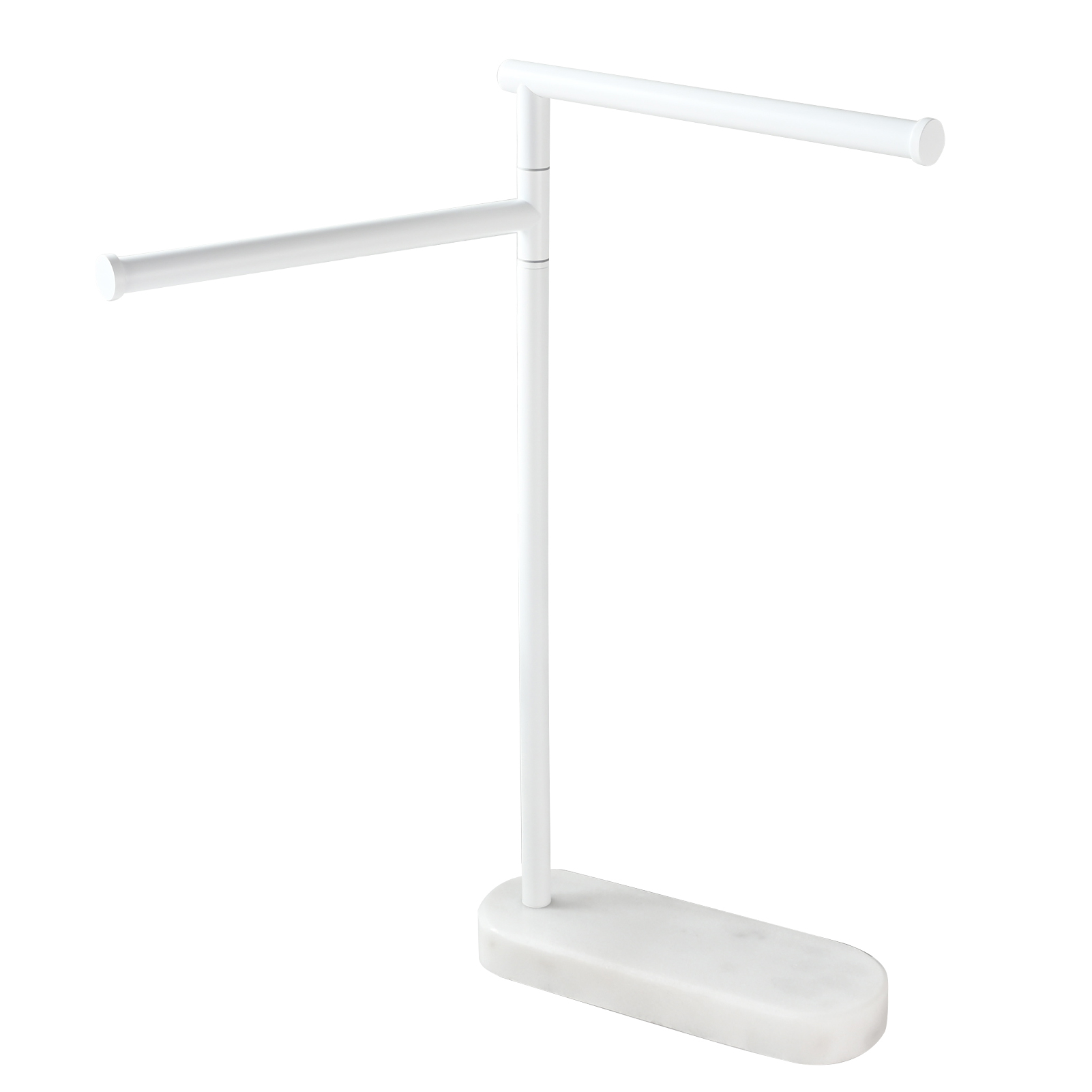 Tecmolog Stainlee Steel Marble Towel Rack,Standing Towel Rack Double or (Three) Rod for Bathroom Floor