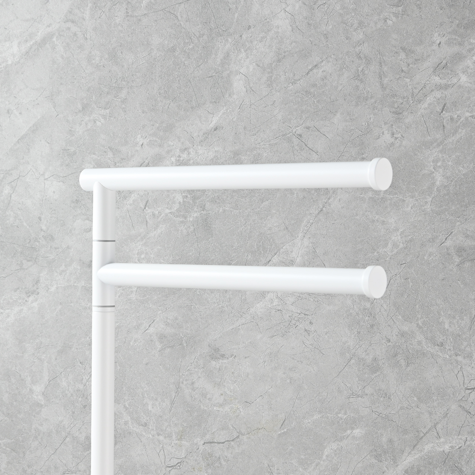 Tecmolog Stainlee Steel Marble Towel Rack,Standing Towel Rack Double or (Three) Rod for Bathroom Floor