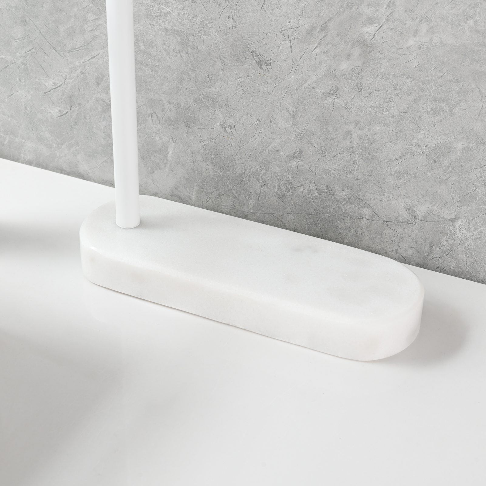 Tecmolog Stainlee Steel Marble Towel Rack,Standing Towel Rack Double or (Three) Rod for Bathroom Floor