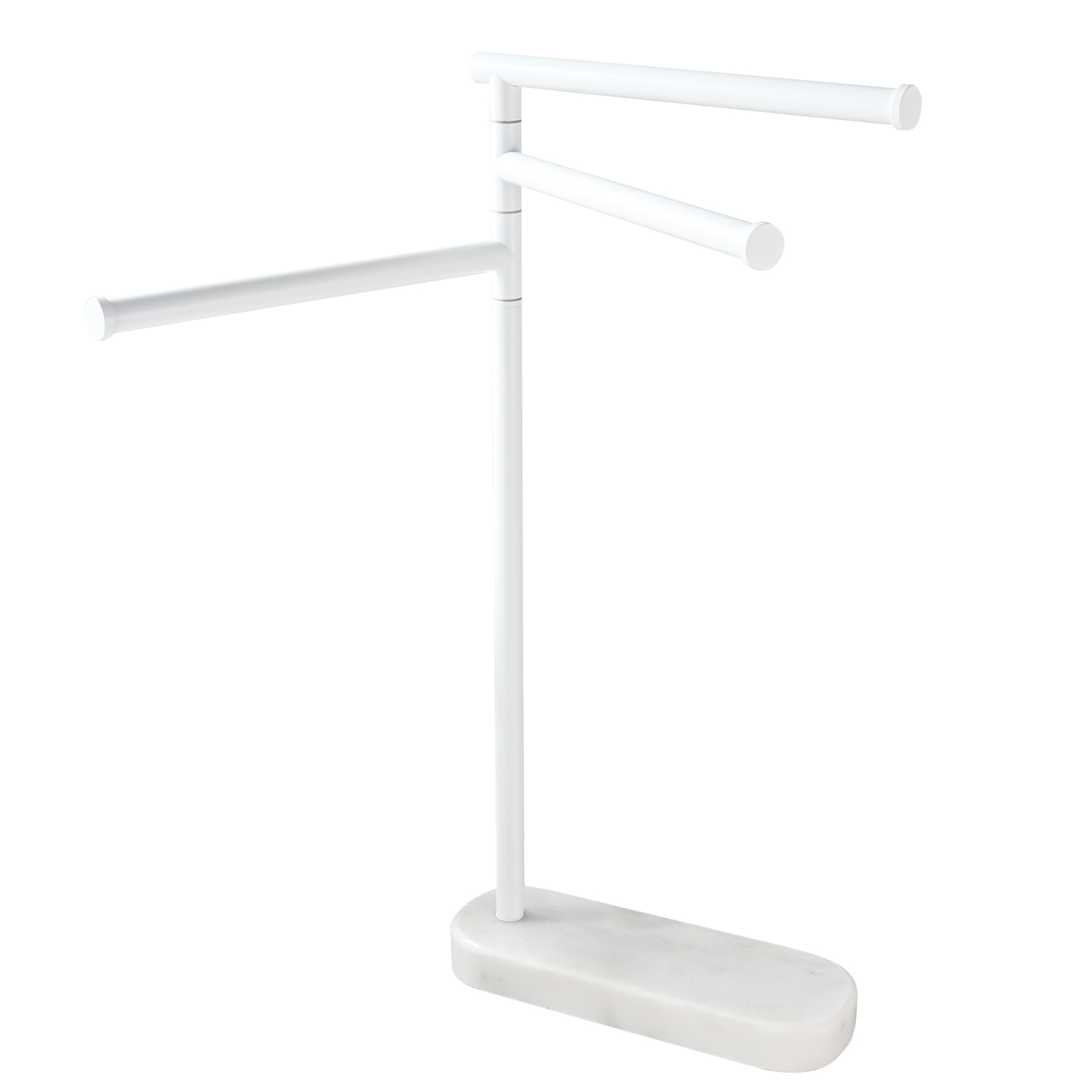 Tecmolog Stainlee Steel Marble Towel Rack,Standing Towel Rack Double or (Three) Rod for Bathroom Floor