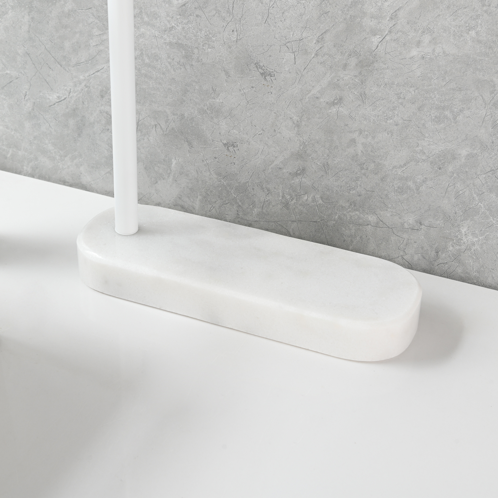 Tecmolog Stainlee Steel Marble Towel Rack,Standing Towel Rack Double or (Three) Rod for Bathroom Floor
