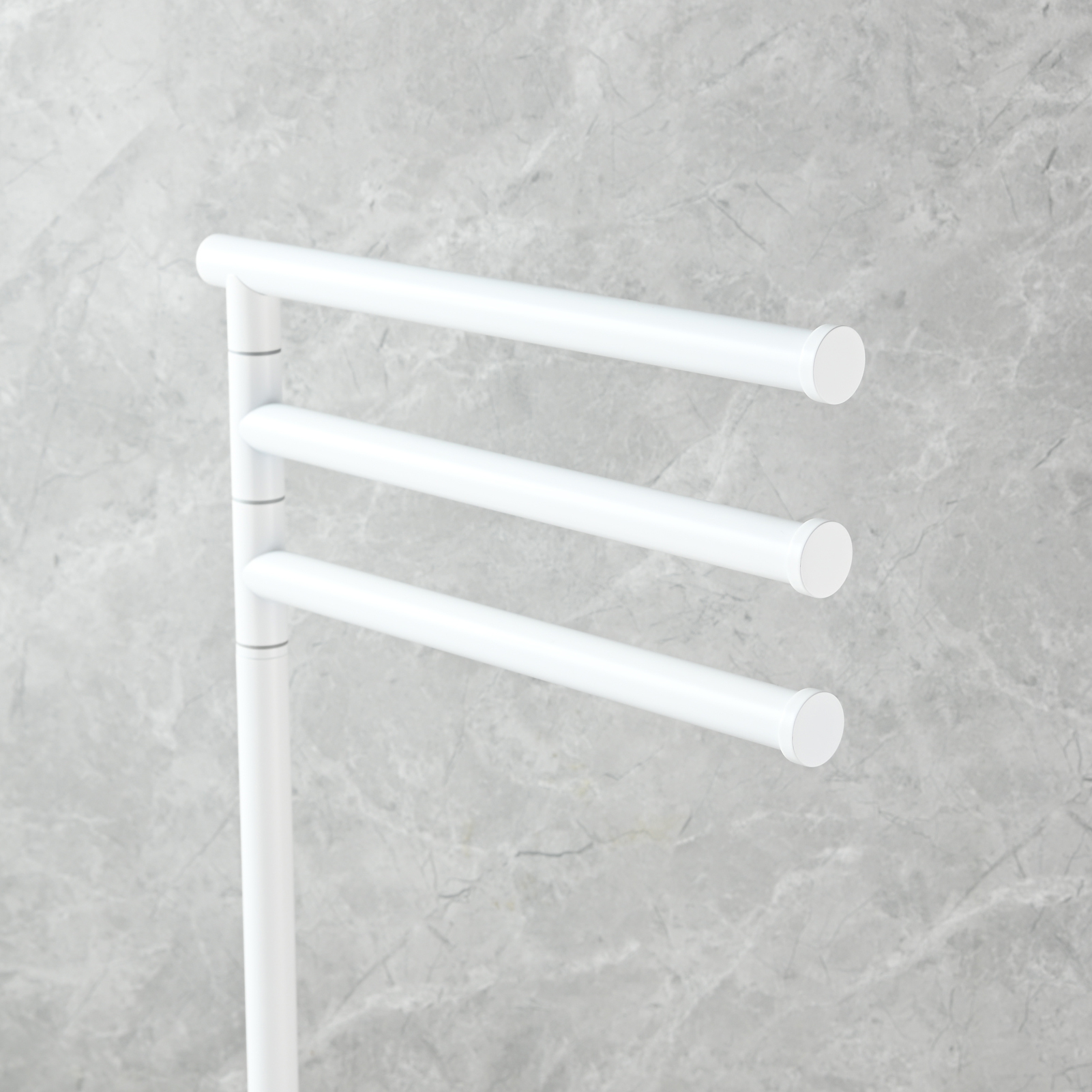 Tecmolog Stainlee Steel Marble Towel Rack,Standing Towel Rack Double or (Three) Rod for Bathroom Floor