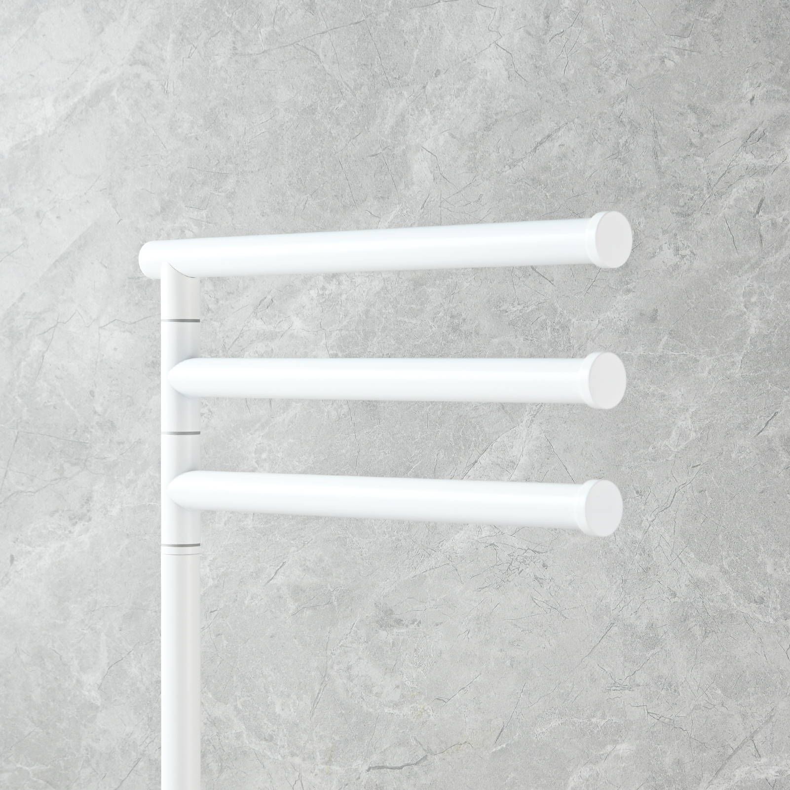 Tecmolog Stainlee Steel Marble Towel Rack,Standing Towel Rack Double or (Three) Rod for Bathroom Floor