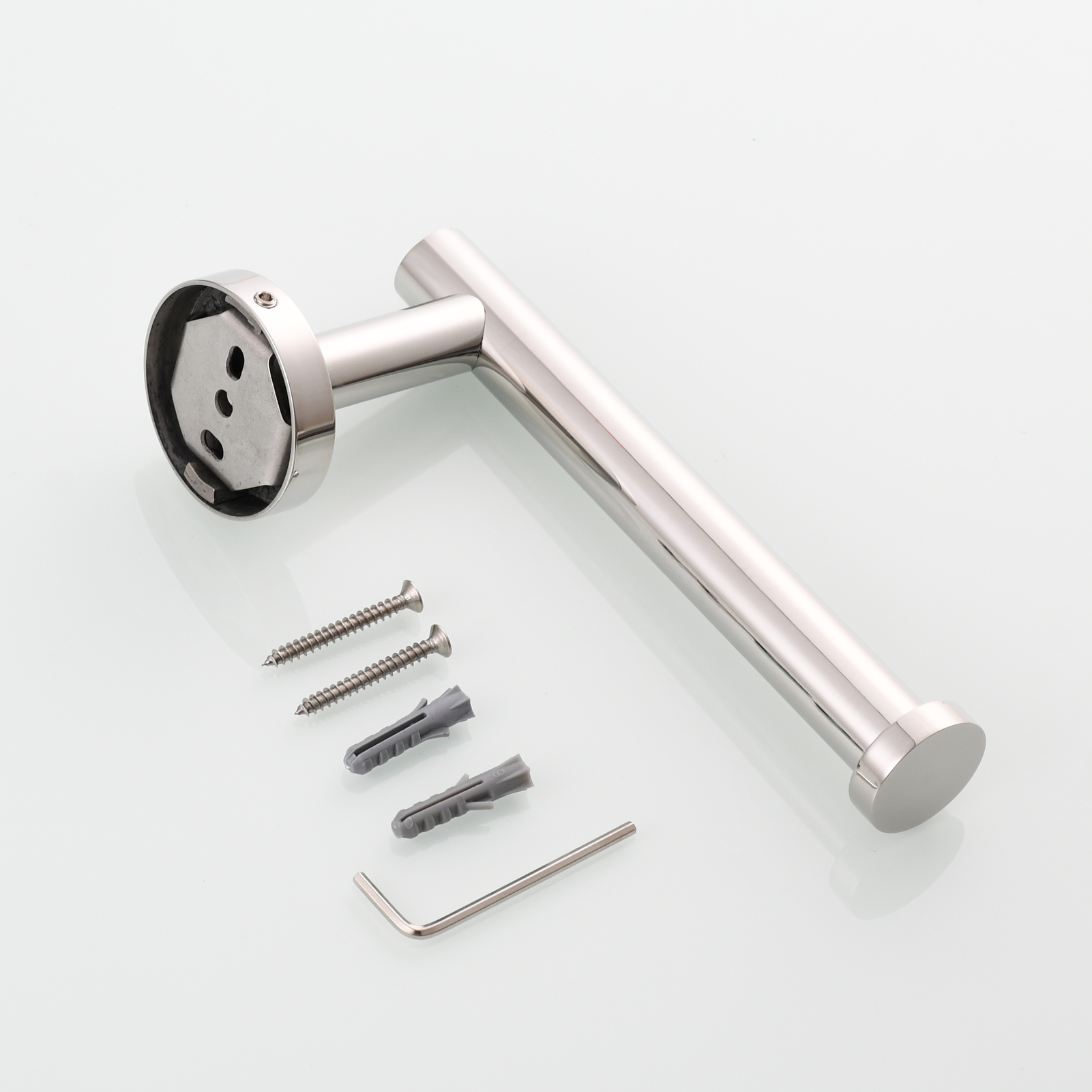 Tecmolog Stainless Steel Paper Holder,Wall Mounted Screw-in Paper Towel Roll Holder