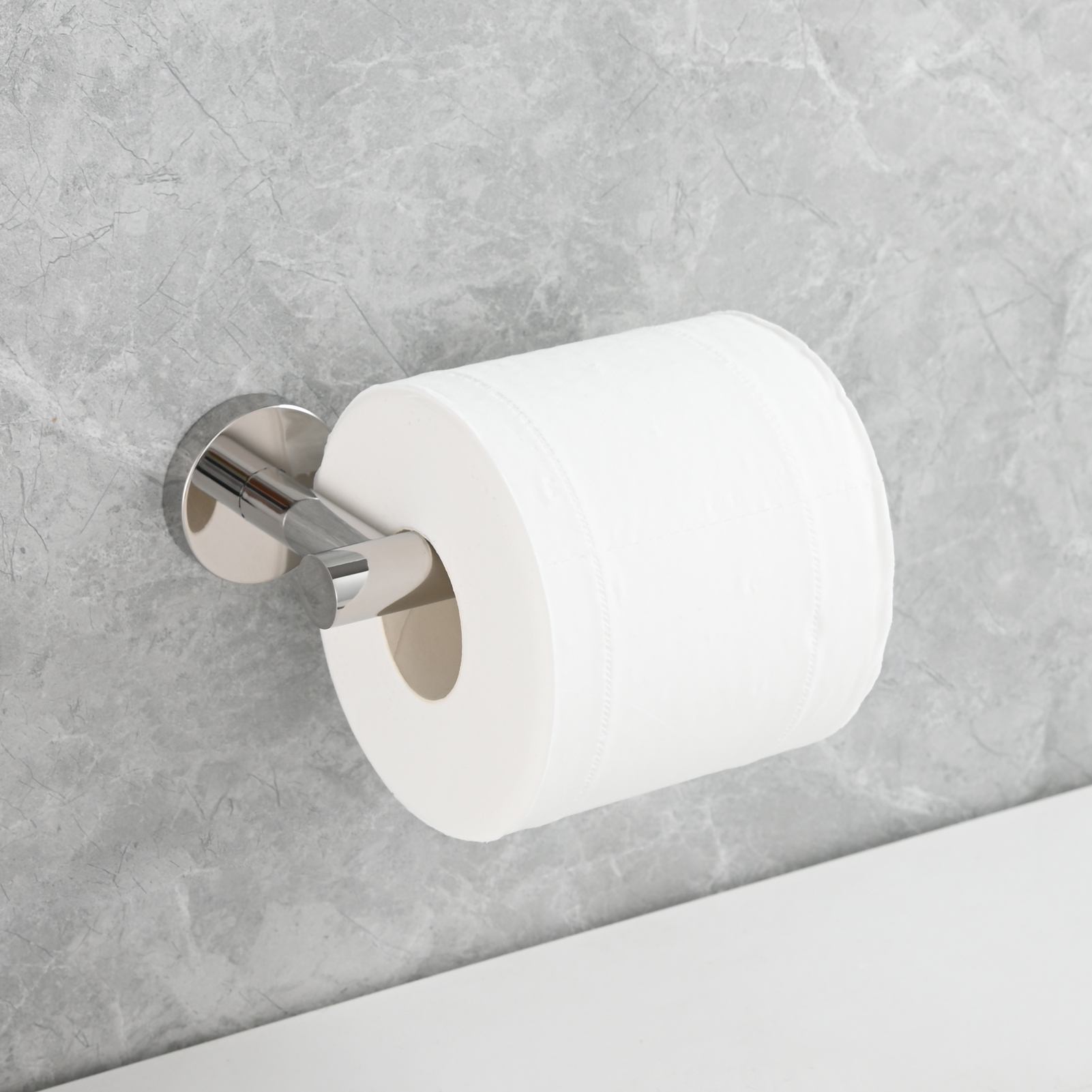 Tecmolog Stainless Steel Paper Holder,Wall Mounted Screw-in Paper Towel Roll Holder