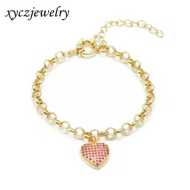 Pulseira Coração Rosa XYH100857 手链