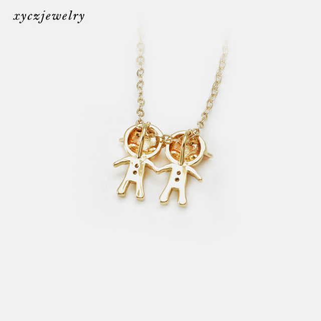 BRUTO - Colar Filhos Dois menino XYN100854 no plating necklace