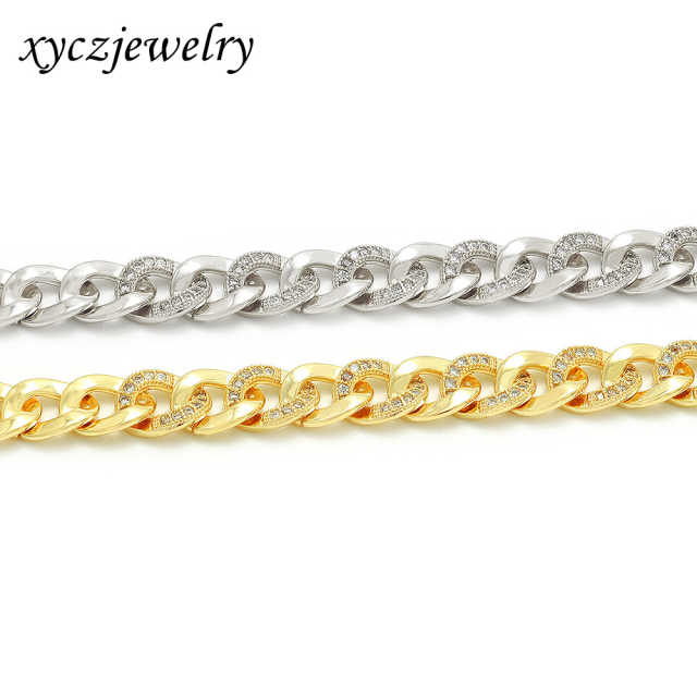 Pulseira Elos Liso Cravejado  XYH100753-2  bracelet