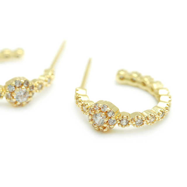 Brinco argola de bolinhas XYE104242  earring