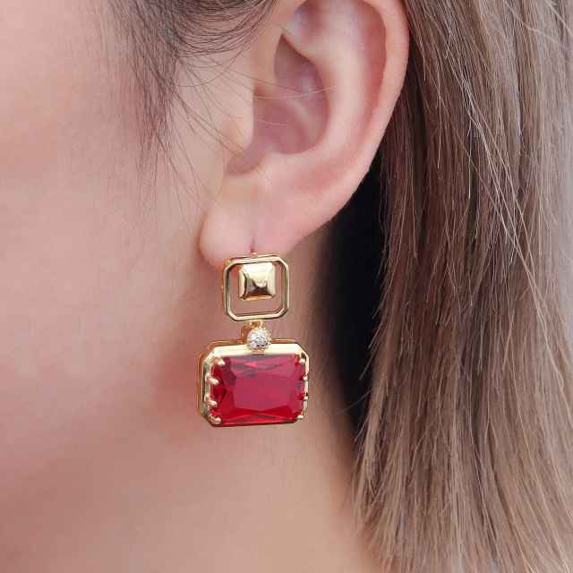 Brinco Retângulo Elegância XYE104401 earring