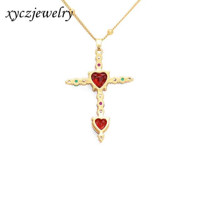 Colar Cruz Sagrado Coração XYN101056 necklace