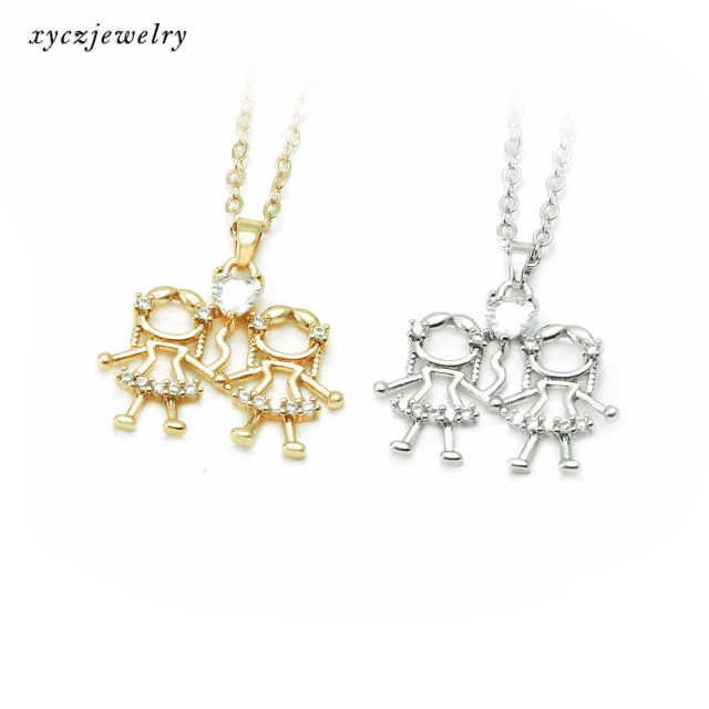 Colar Filhas Duas Meninas  XYN100853 TWO GIRL NECKLACE