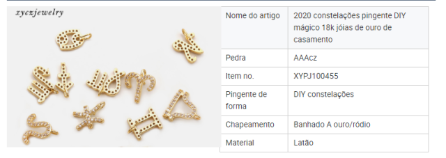 DIY Pingente Signos Cravejados XYPJ100455  VENDIDO SEPARADAMENTE