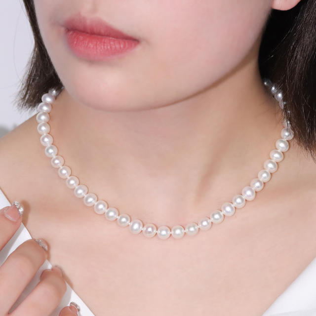 Natural Pearls Necklace 9mm  ZZ008