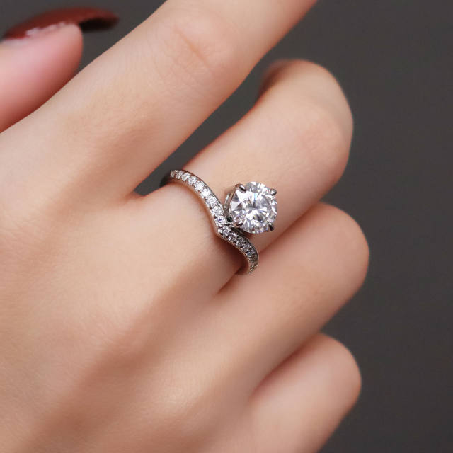 Anel Coroa Moissanite de Prata 925