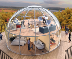 9m Double Layer Clear Geodesic Luxury Camping Dome Tent for Outdoor Event Party Wedding Camping Pod Dome