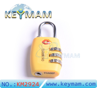 TSA 330 Combination Travel Suitcase Luggage Lock Padlock(yellow color)