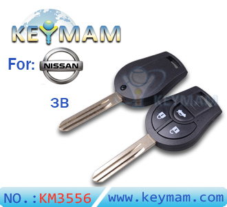 Nissan 3 button remote key shell