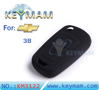Chevrolet 3 button remote control silicon rubber case black color 10pcs/lot