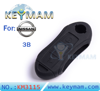 Nissan 3 button smart remote control silicon rubber case black color