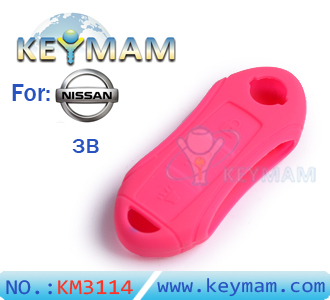Nissan 3 button smart remote control silicon rubber case pink color