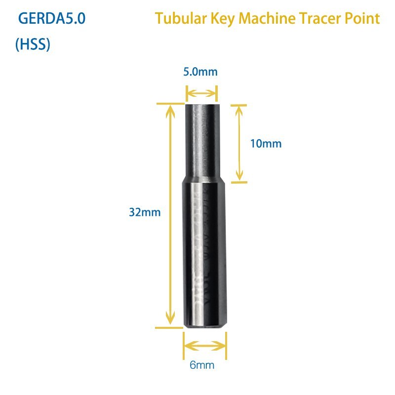 Tubular Key Machine Cutter Barrel Key End Mill Cutter Tracer Point For GERDA Keys on Manual Key Cutting Machine Locksmith Tools