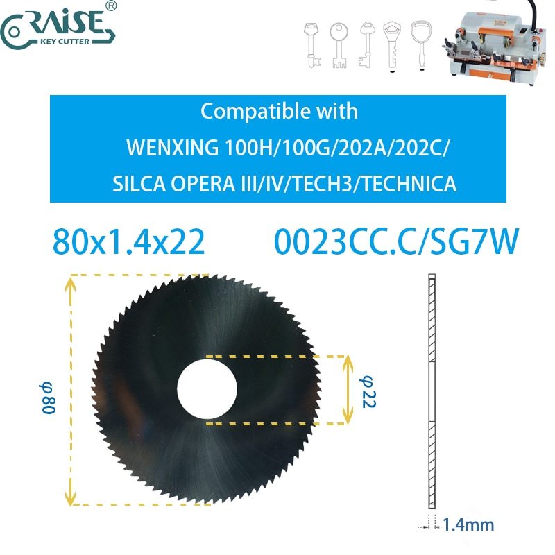 WENXING 100H 100G SILCA OPERA III TAGRA TECH Key Machine Cutter 0023CC.C/SG7W Carbide Milling Cutter Saw Blade Locksmith Tools