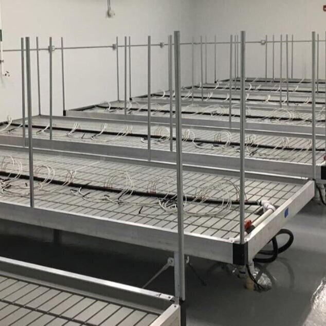 Commercial Greenhouse Seedbed 4X8 Ft Nursery Bed Ebb And Flow Tray Hydroponics Movable Rolling Bench System Flood Table