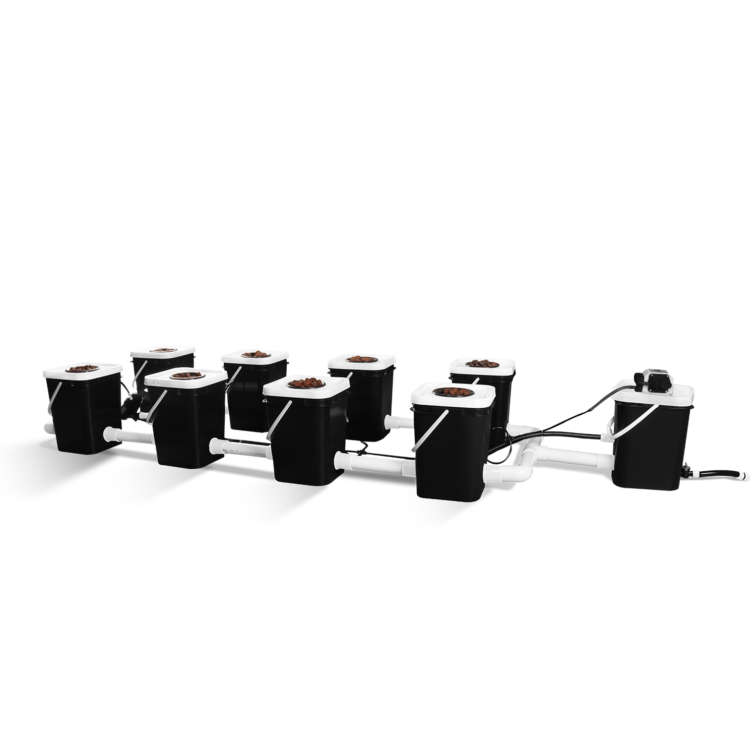 8-Site Bubble Flow Buckets -RDWC- Hydroponic System SuperCloset