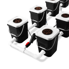 8-Site Bubble Flow Buckets -RDWC- Hydroponic System SuperCloset