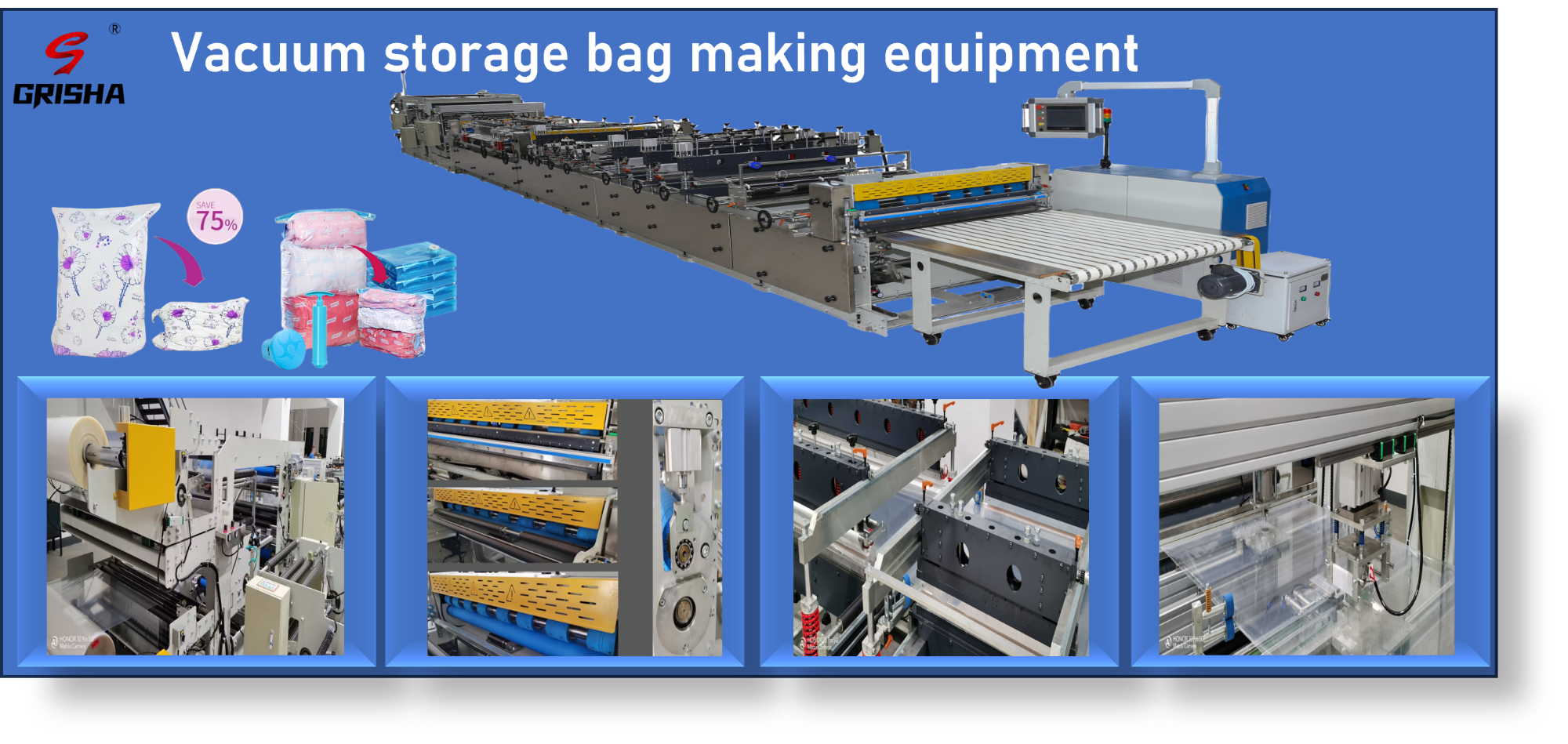 Vacuum storage bag making equipment