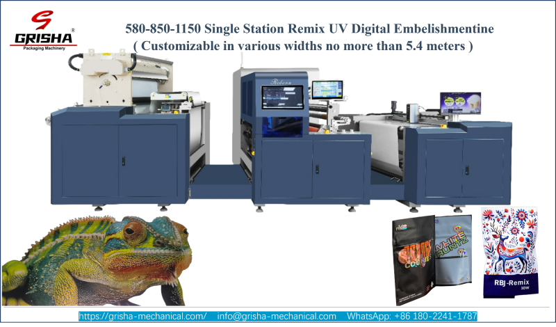 580-850-1150 Single Station Remix UV Digital Embelishmentine ( Customizable in various widths no more than 5.4 meters )